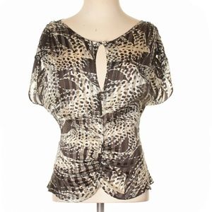Milly Short Sleeve Silk Top Womens Size 2